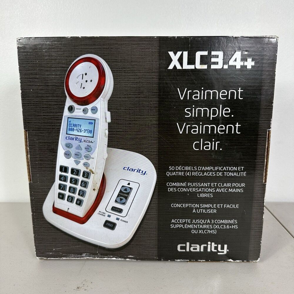 Clarity Professional XLC3.4+ PLUS Extra Loud Cordless Hearing-Impaired Phone